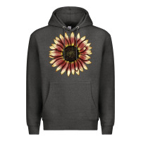 Charcoal Heather strawberry blonde sunflower Premium Hoodie - LillyAllenDesigns