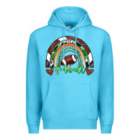 Ocean Blue Football Rainbow Premium Hoodie - RanaPortraitStore