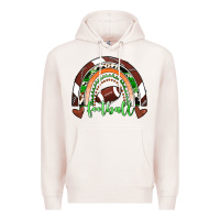 Pale Pink Football Rainbow Premium Hoodie - RanaPortraitStore