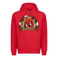 Red Football Rainbow Premium Hoodie - RanaPortraitStore