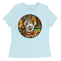 Baby Blue western alpaca Ladies Tee - BarkalooDesign