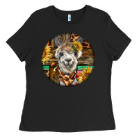 Black western alpaca Ladies Tee - BarkalooDesign