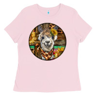 Bubblegum Pink western alpaca Ladies Tee - BarkalooDesign