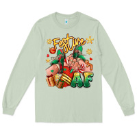 Festive Af Christmas Caucasian Girl Sneakers Long Sleeve Tee | Teevron