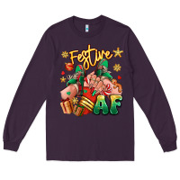 Plum festive af christmas caucasian girl sneakers Long Sleeve Tee - RanaPortraitStore