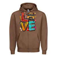 Chestnut love school bus Zipper Hoodie - texasbilliewilder