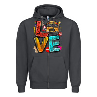 Smoke love school bus Zipper Hoodie - texasbilliewilder