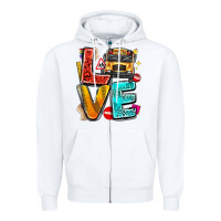 White love school bus Zipper Hoodie - texasbilliewilder