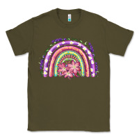 Army Green Easter Floral Spring Rainbow Classic Tee - RanaPortraitStore