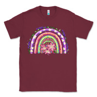 Burgundy Easter Floral Spring Rainbow Classic Tee - RanaPortraitStore