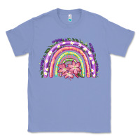 Colony Blue Easter Floral Spring Rainbow Classic Tee - RanaPortraitStore