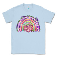 Dusty Blue Easter Floral Spring Rainbow Classic Tee - RanaPortraitStore