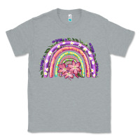 Heather Grey Easter Floral Spring Rainbow Classic Tee - RanaPortraitStore