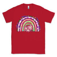 Red Easter Floral Spring Rainbow Classic Tee - RanaPortraitStore