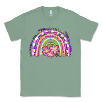 Sage Easter Floral Spring Rainbow Classic Tee - RanaPortraitStore