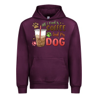 Mauve Wine all i need is coffee and my dog Urban Hoodie - MaliasSmallBusiness