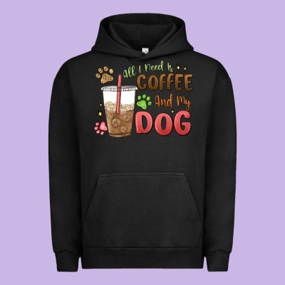 All I Need Is Coffee And My Dog Urban Hoodie Designed By Maliassmallbusiness