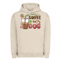 Pigment French Oak all i need is coffee and my dog Urban Hoodie - MaliasSmallBusiness