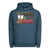 Pigment Midnight Navy all i need is coffee and my dog Urban Hoodie - MaliasSmallBusiness