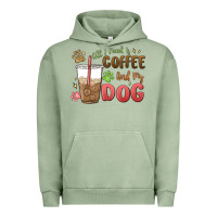 Pigment Oil Green all i need is coffee and my dog Urban Hoodie - MaliasSmallBusiness
