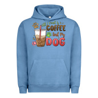 Pigment Pebble Blue all i need is coffee and my dog Urban Hoodie - MaliasSmallBusiness
