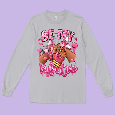 Long Sleeve Tee be my valentine afro girl sneakers