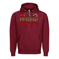 Burgundy it s a football kinda day Zipper Hoodie - Zillion Design Studio