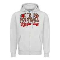 Dove Grey it s a football kinda day Zipper Hoodie - Zillion Design Studio