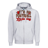 Heather Grey it s a football kinda day Zipper Hoodie - Zillion Design Studio
