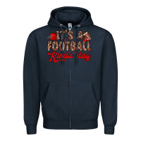 Navy it s a football kinda day Zipper Hoodie - Zillion Design Studio