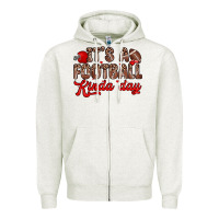 Oatmeal Heather it s a football kinda day Zipper Hoodie - Zillion Design Studio