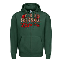 Sports Green it s a football kinda day Zipper Hoodie - Zillion Design Studio