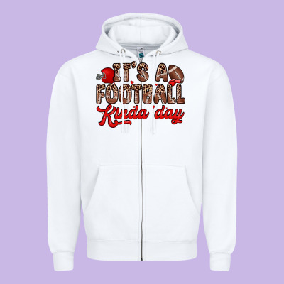 It S A Football Kinda Day Zipper Hoodie Designed By Zillion Design Studio
