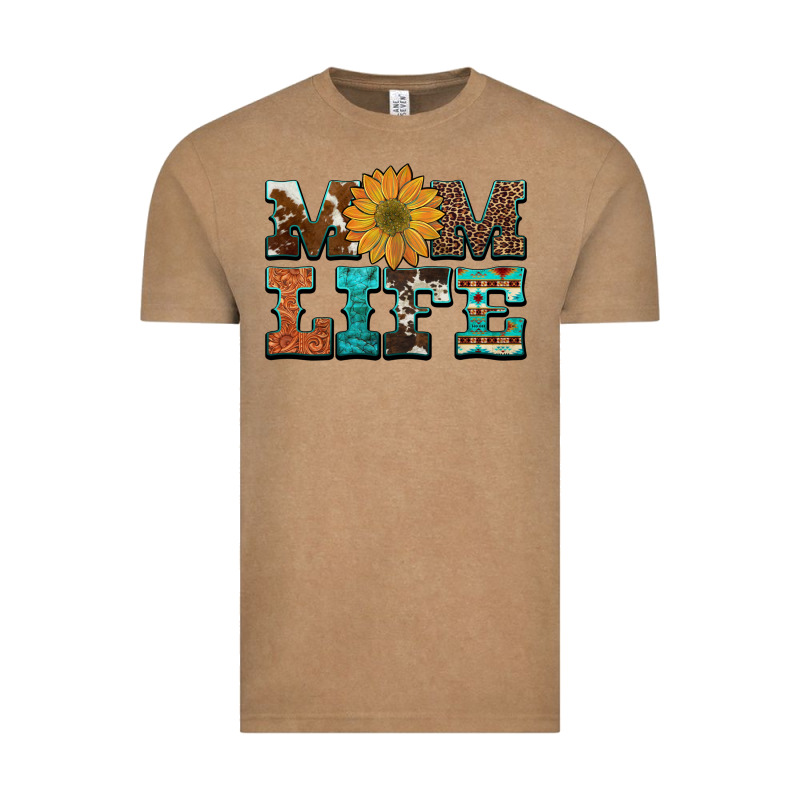Western Cowhide Leopard Turquoise  Leather Aztec Sunflower Mom Vintage Tee by Artiststas | Teevron