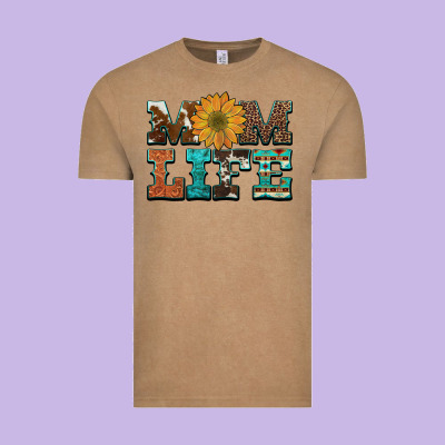 Western Cowhide Leopard Turquoise  Leather Aztec Sunflower Mom Vintage Tee Designed By Artiststas