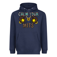 Navy calm your mits Heavyweight Hoodie - CowhideDigitalArt