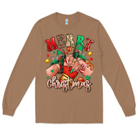 Toasted Coconut Merry Christmas Caucasian girl sneakers Long Sleeve Tee - RanaPortraitStore