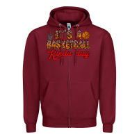 Burgundy it s a basketball kinda day Zipper Hoodie - Zillion Design Studio