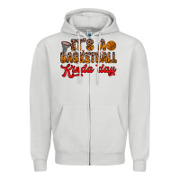 Dove Grey it s a basketball kinda day Zipper Hoodie - Zillion Design Studio