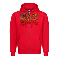 Red it s a basketball kinda day Zipper Hoodie - Zillion Design Studio