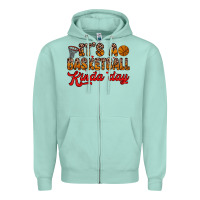 Seafoam it s a basketball kinda day Zipper Hoodie - Zillion Design Studio