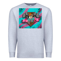 Heather Grey racing pink Premium Sweatshirt - AdoDesignShop