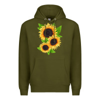 Army Green treetops sunflower Premium Hoodie - LillyAllenDesigns