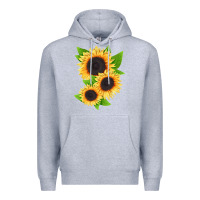 Heather Grey treetops sunflower Premium Hoodie - LillyAllenDesigns