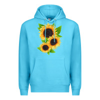 Ocean Blue treetops sunflower Premium Hoodie - LillyAllenDesigns