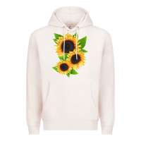 Pale Pink treetops sunflower Premium Hoodie - LillyAllenDesigns