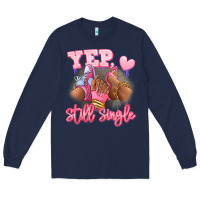 Navy Yep still single heels and sneakers afro girl Long Sleeve Tee - RanaPortraitStore