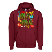 Burgundy mama teacher Zipper Hoodie - texasbilliewilder