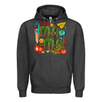 Charcoal Heather mama teacher Zipper Hoodie - texasbilliewilder