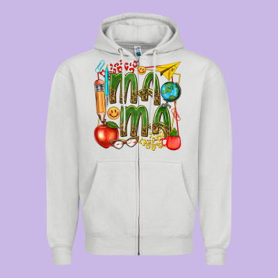 Mama Teacher Zipper Hoodie Designed By Texasbilliewilder
